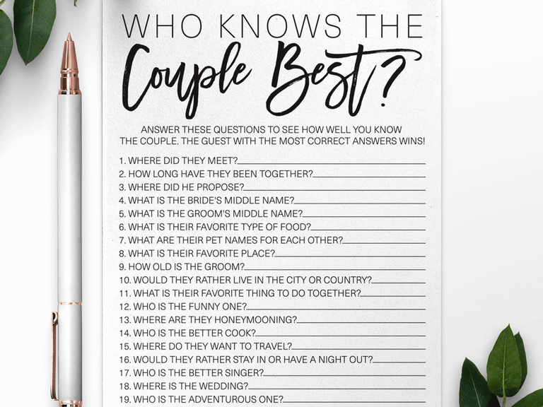 Who knows the couple best printable couples game.