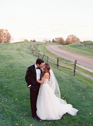 Romantic Embroidered Lace Mira Zwillinger Gown