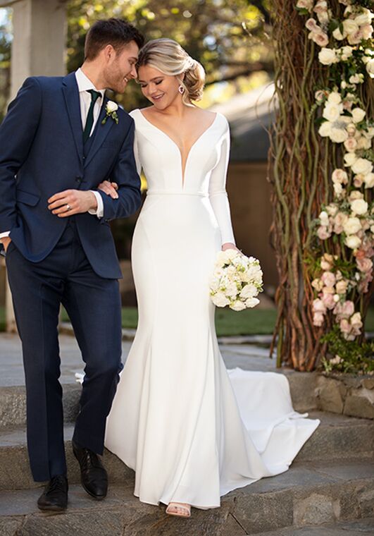 Essense of Australia D2972 Sheath Wedding Dress - 2