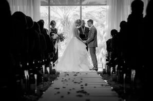 Simple Aisle With Petals and Candles