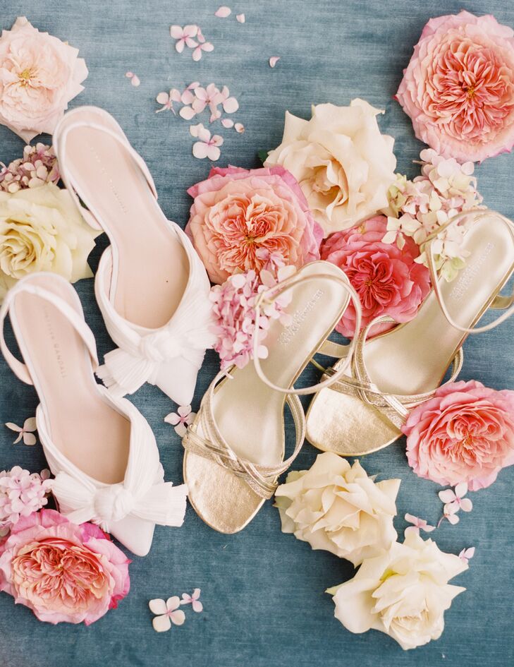 Wedding Shoes Styled With Garden Roses