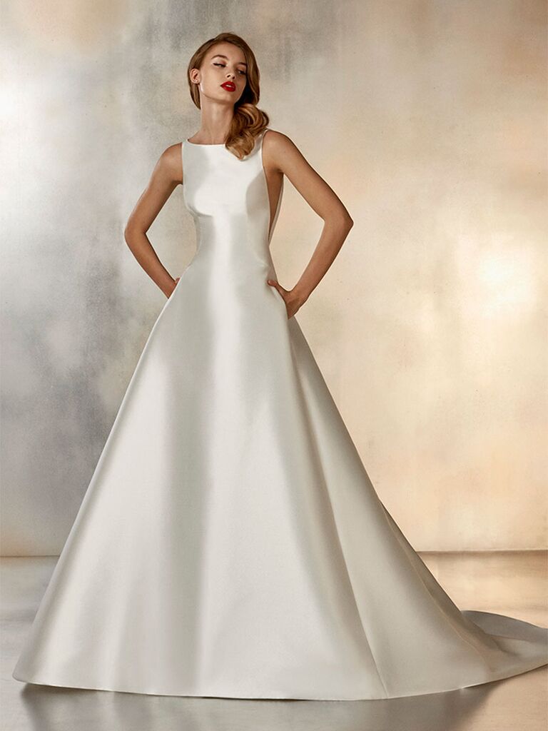 Atelier Provonias wedding dress ball gown with side cutouts
