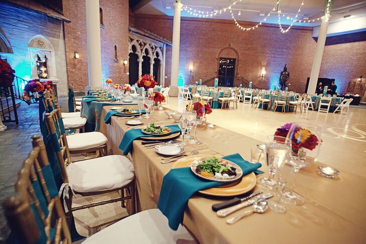 rn“The reception took place in the Rotunda (Main Entrance) of the Dayton Art Institute,” says Ariel. “An open yet warm friendly feeling surrounded by modern art and decor was what we were going for, and the Dayton Art Institute had all that and more!”rn