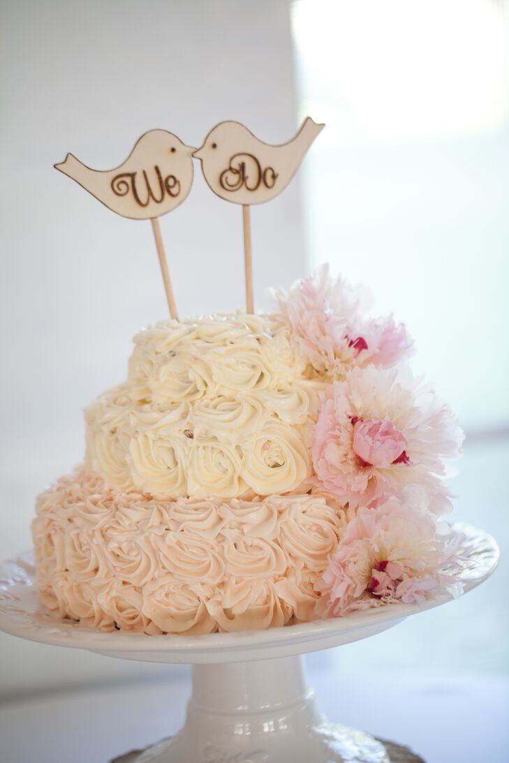 Three-Tier Blush Ombre Wedding Cake