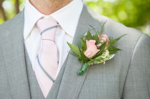 Blush Pink Rose Boutonniere