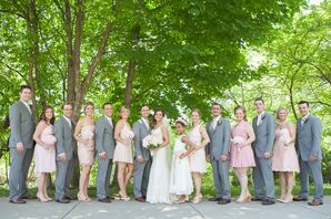 Grey and Blush Wedding Party
