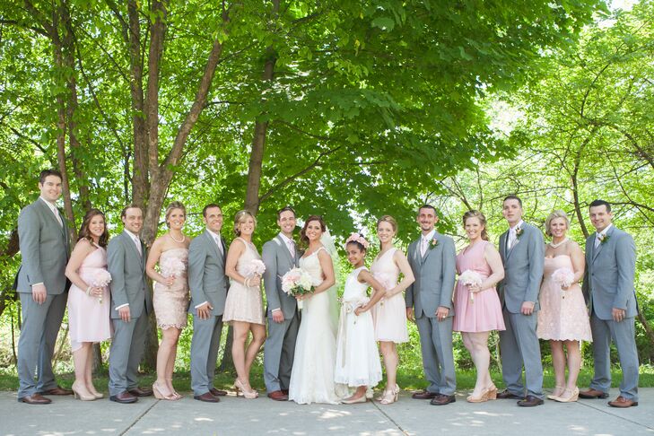 Grey and Blush Wedding Party