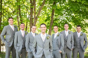 Groomsmen in Gray Suits