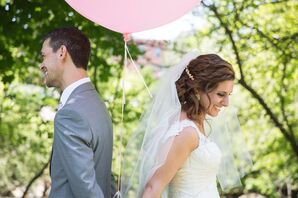 Bride and Groom with Balloon