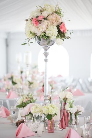 White and Pink Peonies Centerpiece