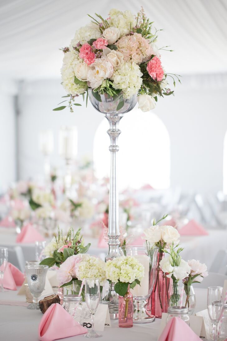 White and Pink Peonies Centerpiece