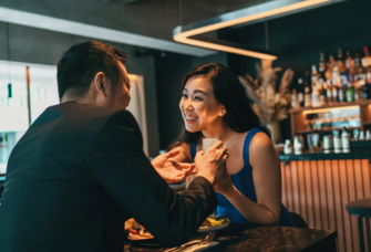 Couple on a dinner date