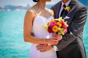 Bright Neon Colorful Bridal Bouquet