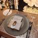 Bringing further elegance, luxury linens appeared on all the tables at  the Waldorf Astoria in Orlando, Florida. There were four to five linen variations, all with an element of sparkle. Charger plates also caught the light with their glistening design.
