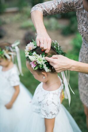 Flower Girls Wearing Floral Crowns