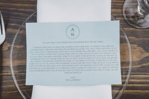 Simple Blue Thank You Note