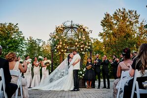 First Kiss During Wedding Ceremony at The Gramercy at Lakeside Manor in New Jersey