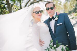 Formal Bride and Groom Sporting Sunglasses