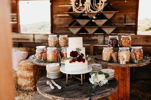 Rustic Tiered Cake with Snack Jars