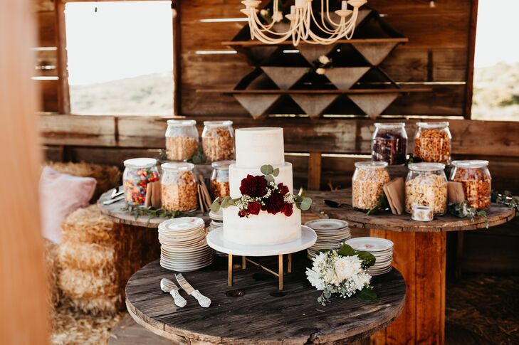 Rustic Tiered Cake with Snack Jars