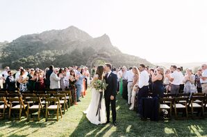 Bride and Groom Recess after Outdoor Ceremony