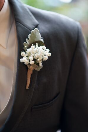 Baby’s Breath, Lamb’s Ear Boutonniere