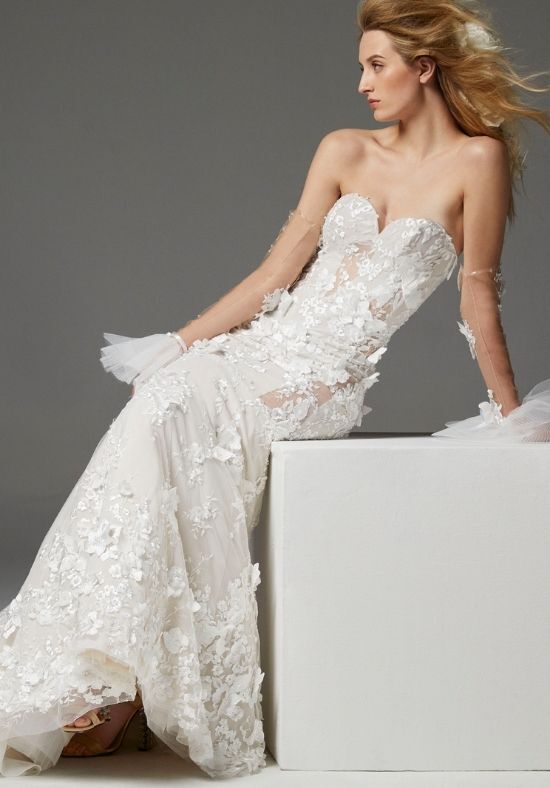 INES DI SANTO Spring 2023 - Reine Trumpet Wedding Dress - 1