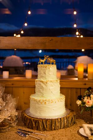 Three-Tier Mint-Colored Buttercream Wedding Cake