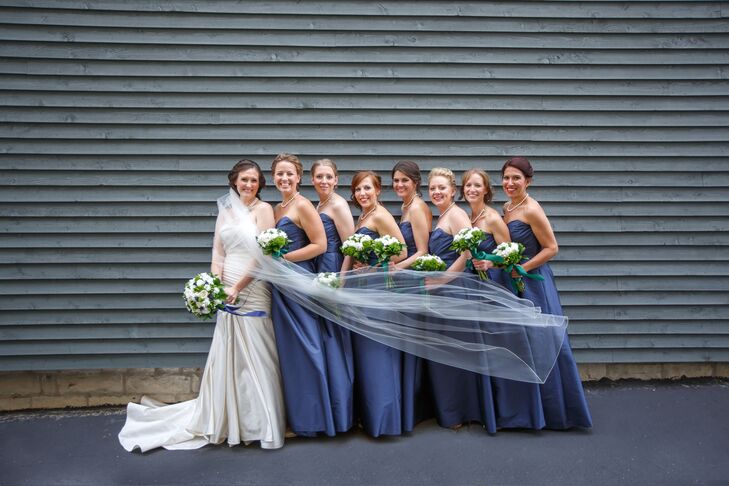 Long Navy Blue Bridesmaid Dresses