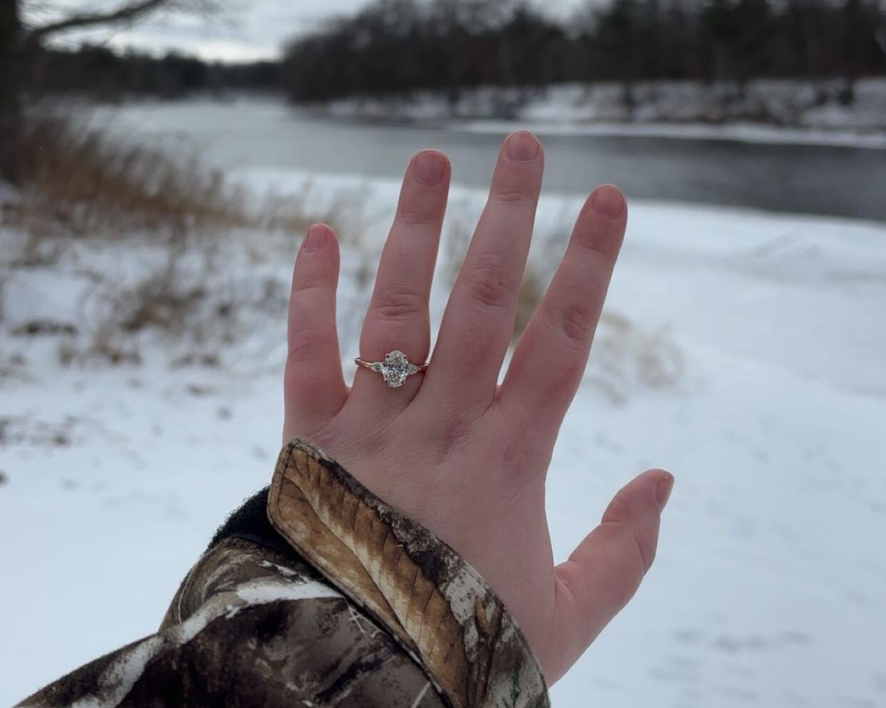 Picture of And then the proposal came! With no one but us and our dogs around!