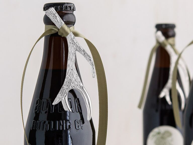 Silver antler bottle opener