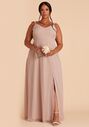 Birdy Grey Doris Dress in Chiffon Taupe V-Neck Bridesmaid Dress - thumbnail - 3