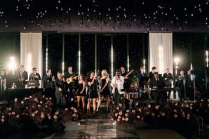 Live Wedding Band at Nighttime Wedding Reception