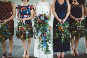 Colorful Wildflower Bouquets in Lanterns