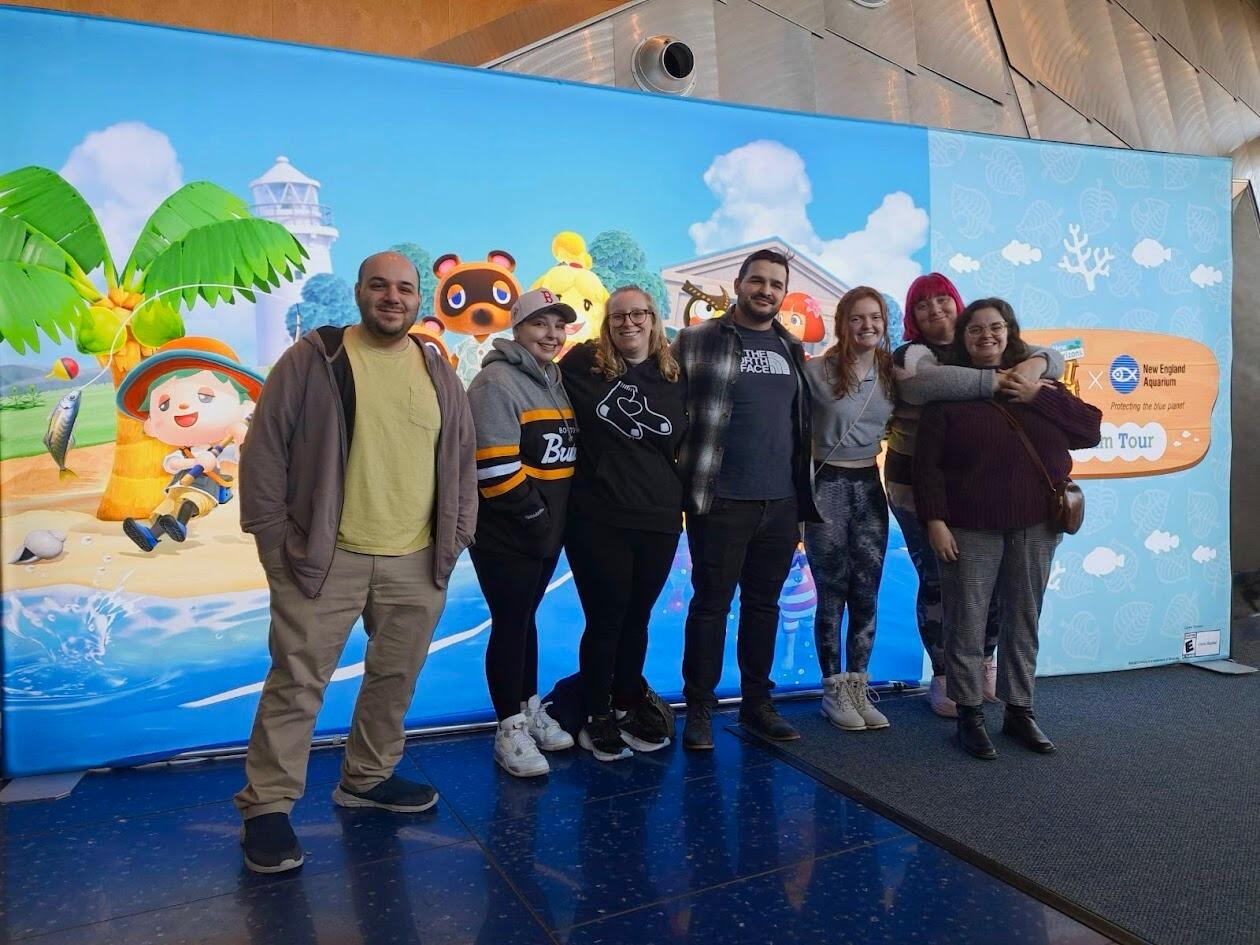 Animal Crossing exhibit at the New England Aquarium with friends