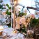 Dining Table Place Setting, Menu With Custom Illustration of Venue, Candles, Pastel Flowers