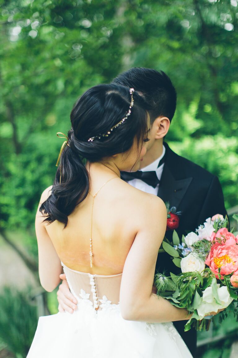 Wedding updo with headband
