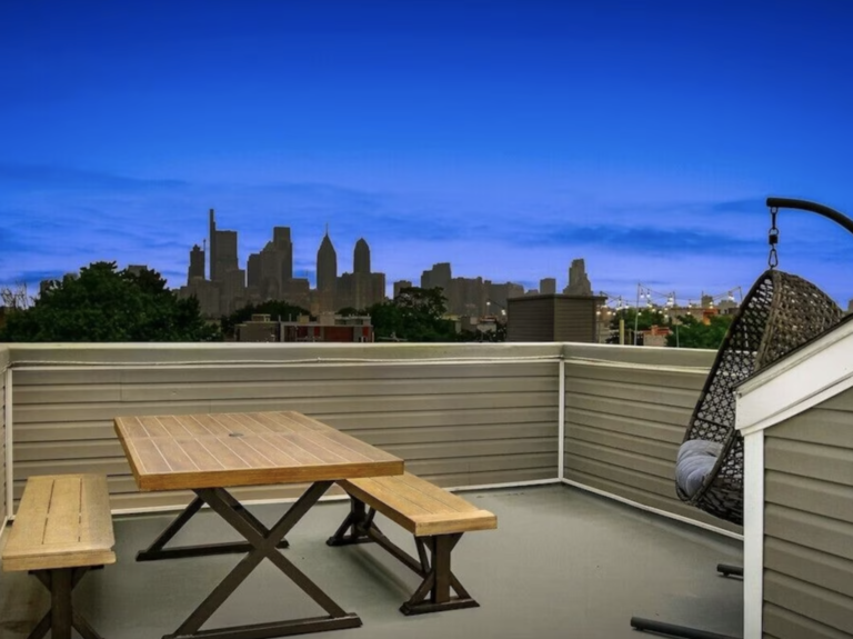 Scenic rooftop view at Skyline Highrise bachelorette party rental in Philadelphia