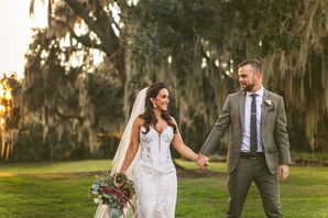 Glam Couple on Southern Country Club Grounds
