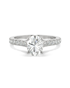 Forever One Moissanite Classic Oval Cut Engagement Ring