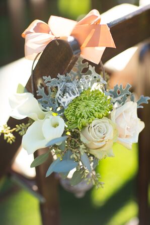 Calla Lily and Rose Aisle Decoration