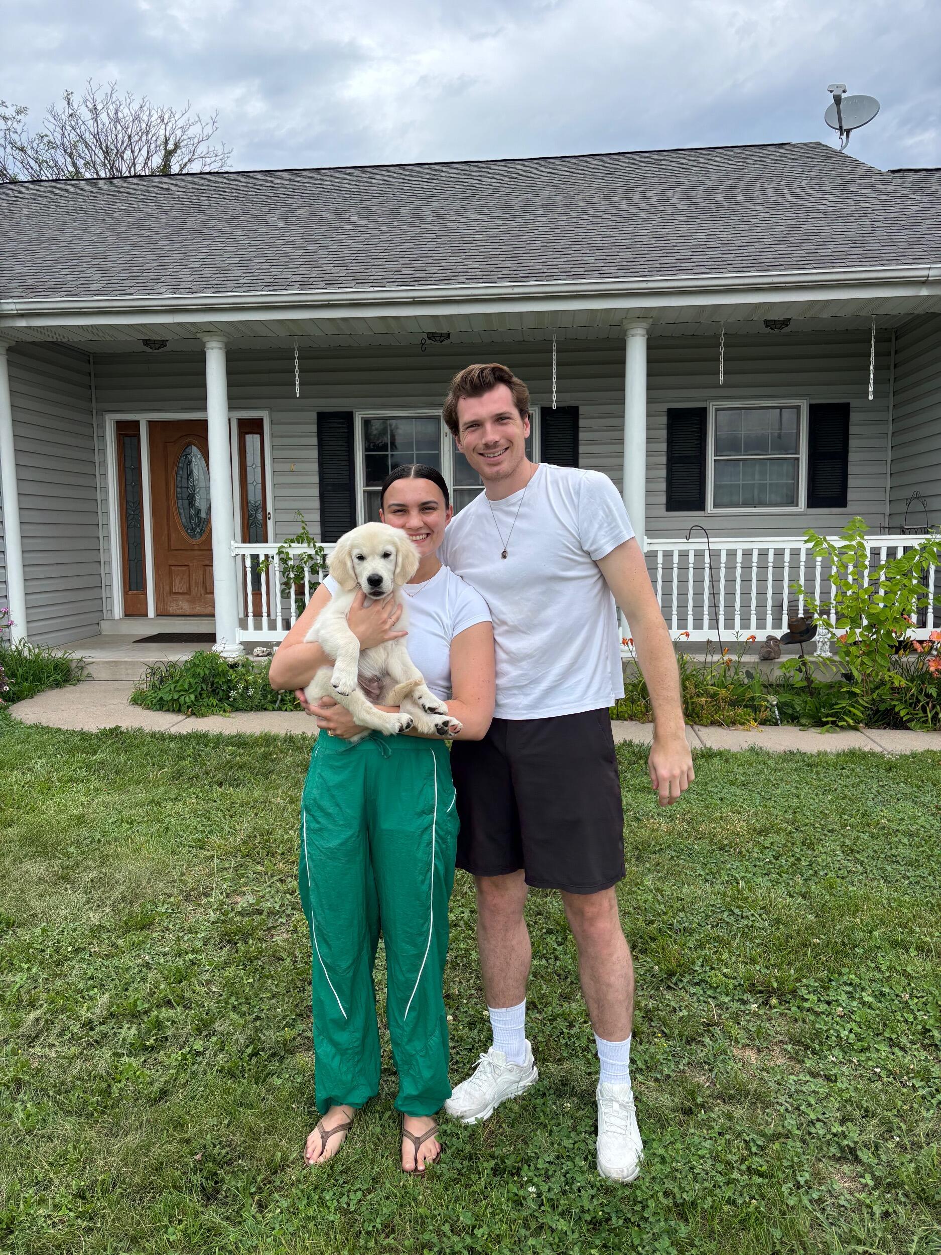 Squinting against the sun as we pick up our new boy Appa!