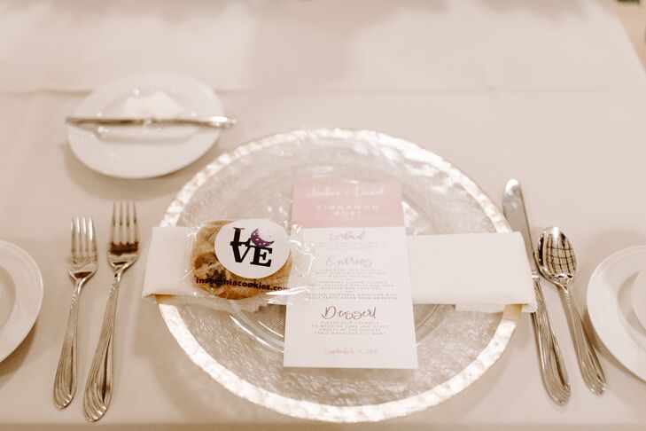 Place Setting with Menu and Wedding Favor