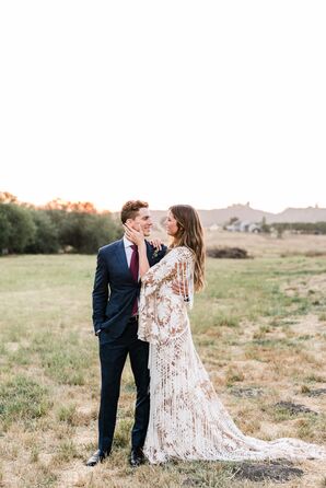 Classic Suit and Fringed Boho Rue De Seine Gown