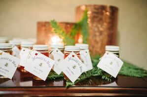 Honey Jar Wedding Favors with Custom Note