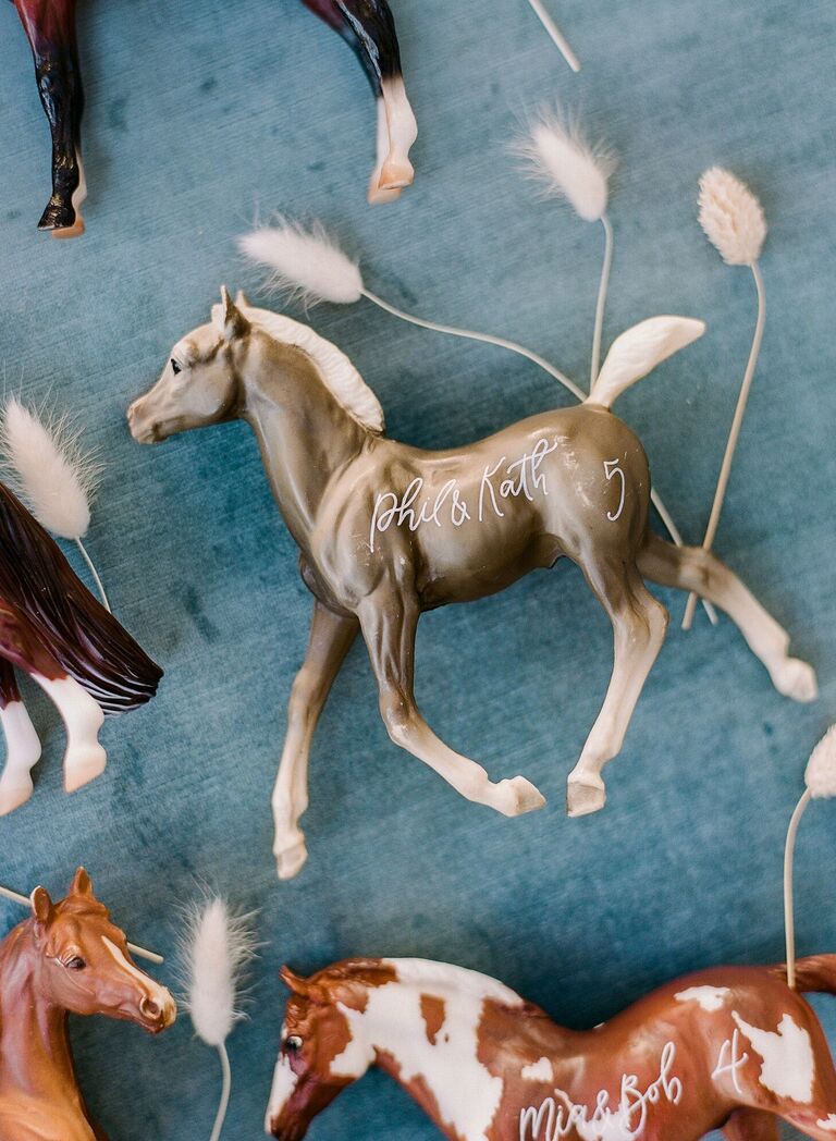 Calligraphed model horse escort cards