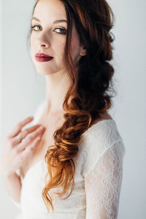 Red-Haired Bride with Loose Fish Tail Braid