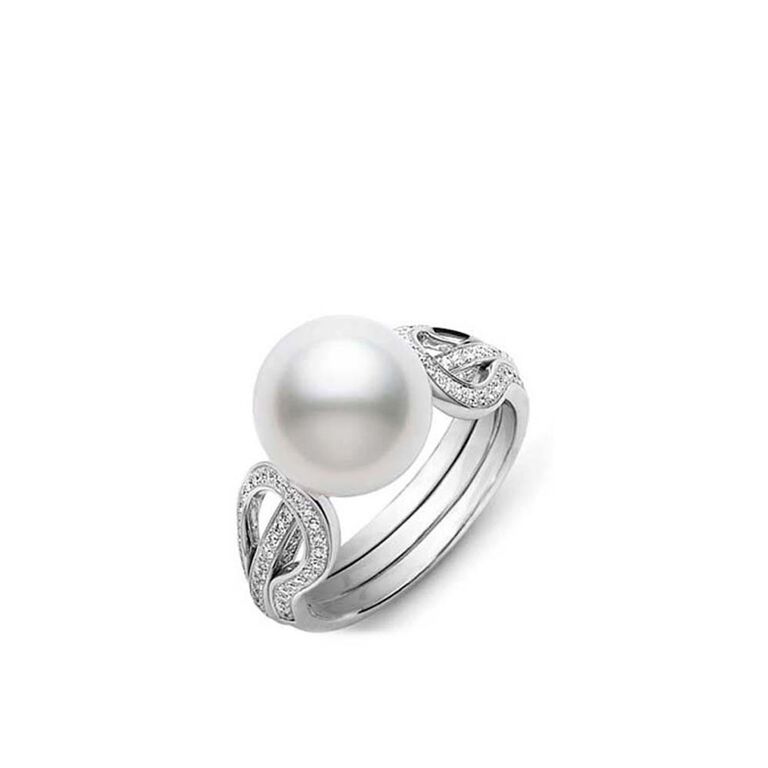 Pearl and diamond engagement ring from Mikimoto