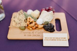 Cheese Board and Wooden Sign at Minimony in Colorado