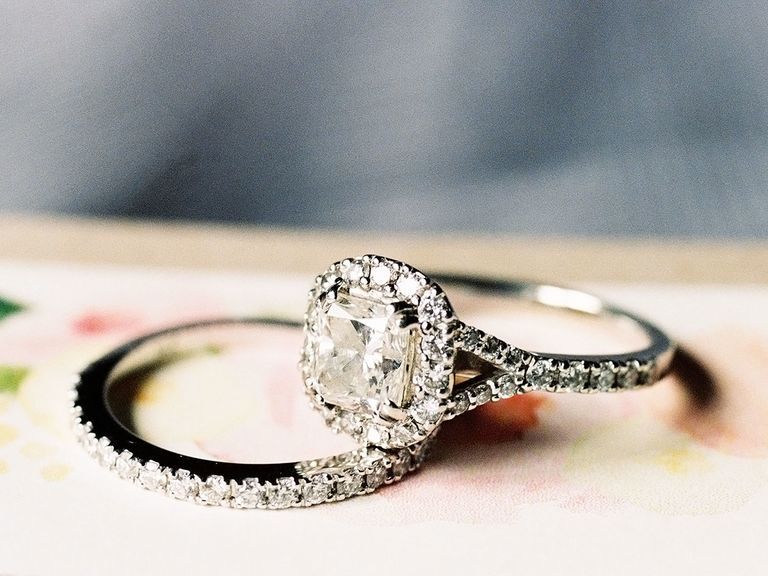 Engagement ring and wedding band